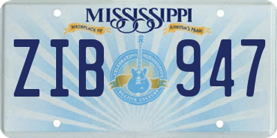 MS license plate ZIB947