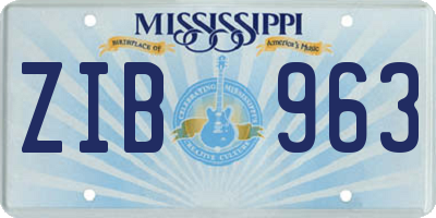 MS license plate ZIB963