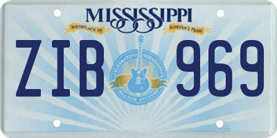 MS license plate ZIB969