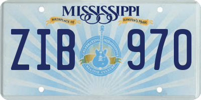 MS license plate ZIB970
