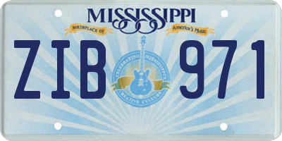 MS license plate ZIB971