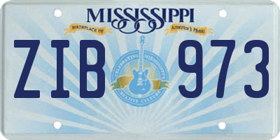 MS license plate ZIB973