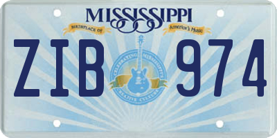 MS license plate ZIB974