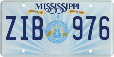 MS license plate ZIB976
