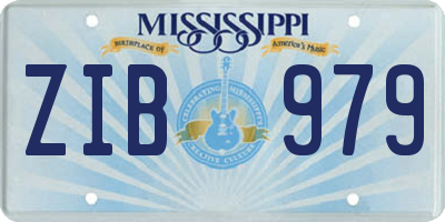 MS license plate ZIB979