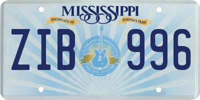 MS license plate ZIB996
