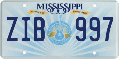MS license plate ZIB997