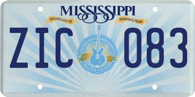 MS license plate ZIC083