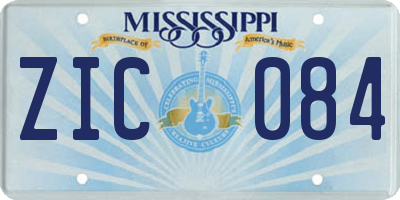 MS license plate ZIC084