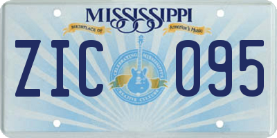 MS license plate ZIC095