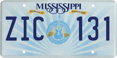 MS license plate ZIC131