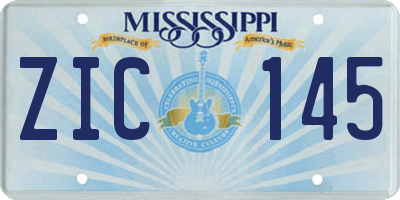 MS license plate ZIC145