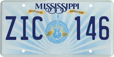 MS license plate ZIC146