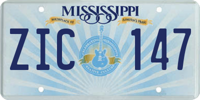 MS license plate ZIC147