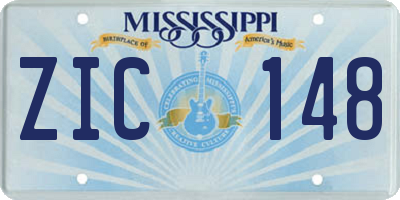 MS license plate ZIC148