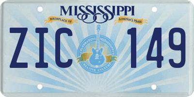 MS license plate ZIC149