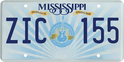 MS license plate ZIC155