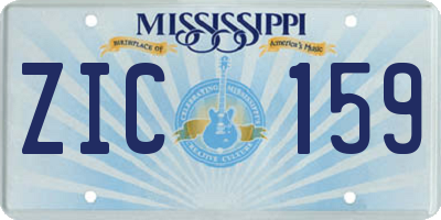 MS license plate ZIC159