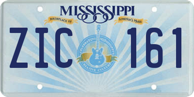 MS license plate ZIC161