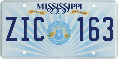 MS license plate ZIC163