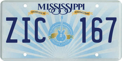 MS license plate ZIC167