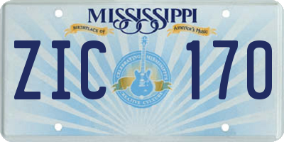 MS license plate ZIC170
