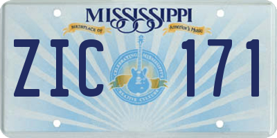 MS license plate ZIC171