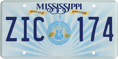 MS license plate ZIC174