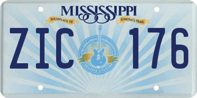 MS license plate ZIC176