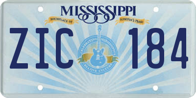 MS license plate ZIC184