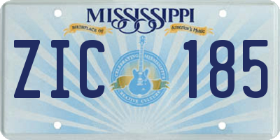 MS license plate ZIC185