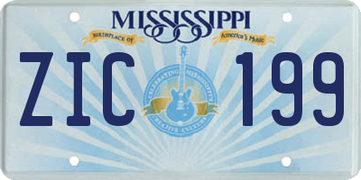 MS license plate ZIC199