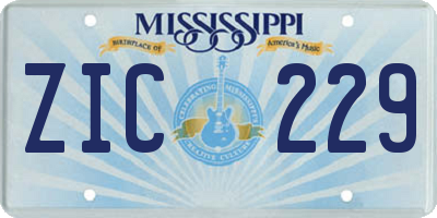 MS license plate ZIC229