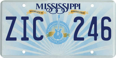 MS license plate ZIC246