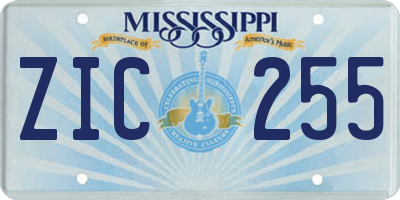 MS license plate ZIC255