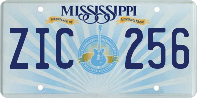 MS license plate ZIC256