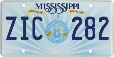 MS license plate ZIC282