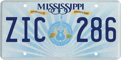 MS license plate ZIC286
