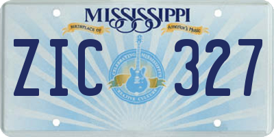 MS license plate ZIC327