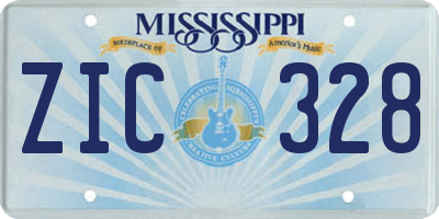 MS license plate ZIC328