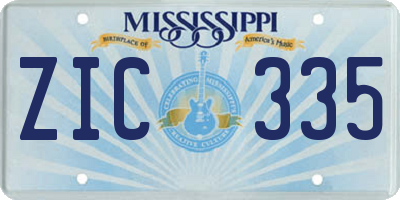 MS license plate ZIC335