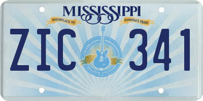 MS license plate ZIC341