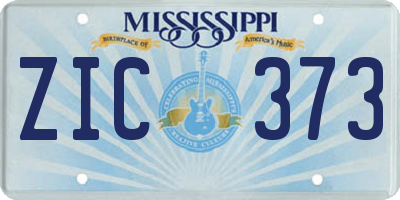 MS license plate ZIC373