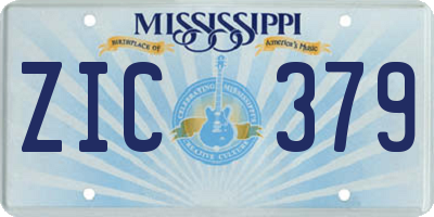 MS license plate ZIC379