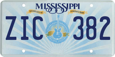 MS license plate ZIC382