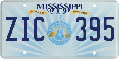 MS license plate ZIC395