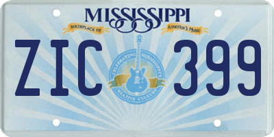 MS license plate ZIC399