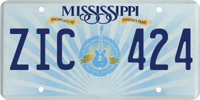 MS license plate ZIC424