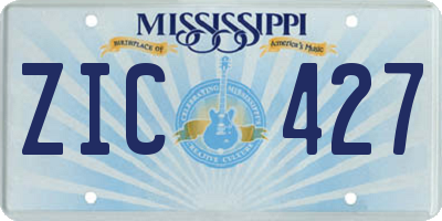 MS license plate ZIC427