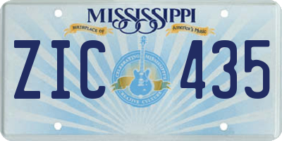 MS license plate ZIC435